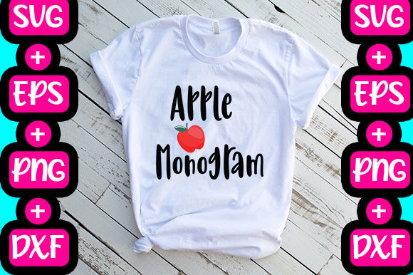 Apple Monogram Graphics for T-Shirt Designs