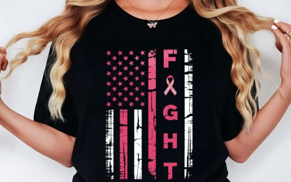 Fight Flag Breast Cancer Awareness SVG: Graphics & T-Shirt Designs Review