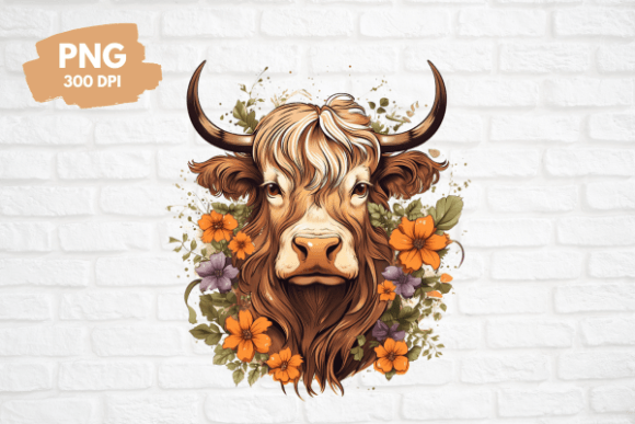 Floral Highland Cow Review for Embroidery Projects