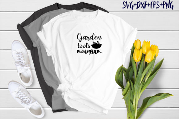 Garden Design Garden Tools Monogram: Graphics for T-Shirt Designs & Branding
