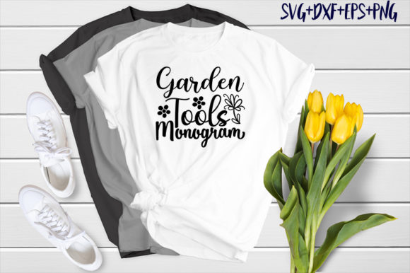 Garden Garden Tools Monogram Graphics & T-Shirt Designs