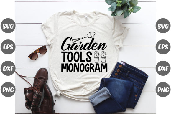 Garden Tools Monogram: Graphics for T-Shirt Designs