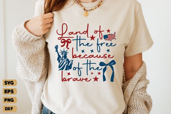 Land of the Free America Coquette Graphics & T-Shirt