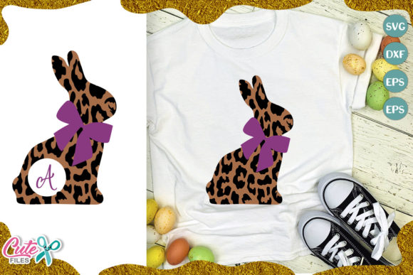 Leopard Rabbit Monogram Frame: Graphics for T‑Shirt Designs