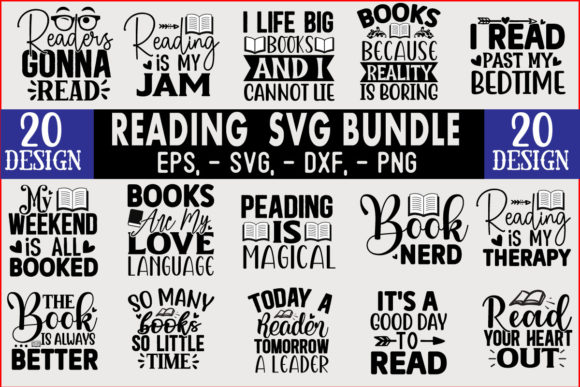 Reading SVG T Shirt Design Bundle: Graphics & Crafts for Designers