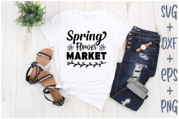 Spring Flower Market Graphics for T-Shirt Designs