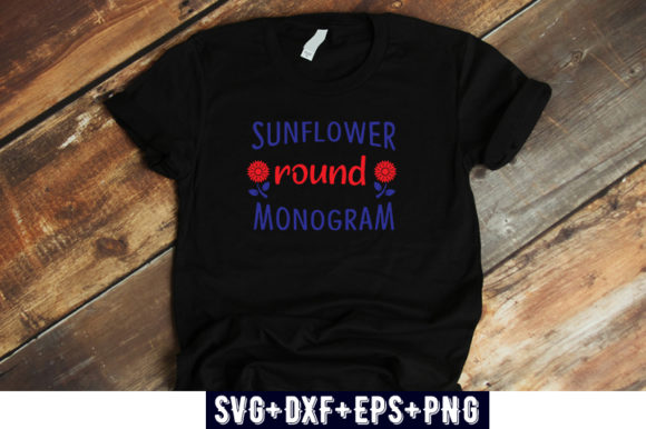 Sunflower Design Sunflower Round Monogr