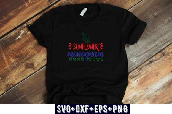 Sunflower Monogram Graphics for T-Shirt Designs