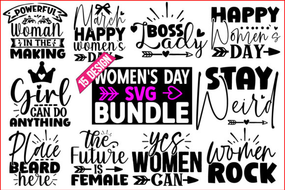 Woman's Day SVG T Shirt Bundle